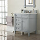 Brittany 30" Single Vanity, Urban Gray w/ 3 CM Arctic Fall Solid Surface Top
