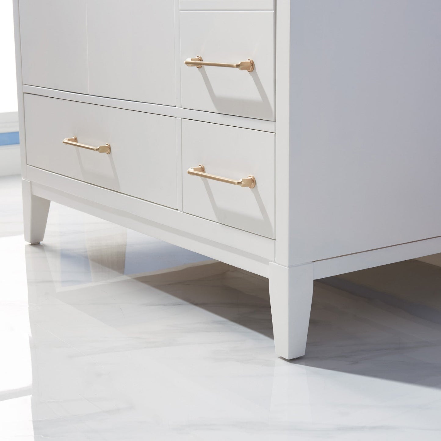 Sutton 36" Single Bathroom Vanity Set in White and Carrara White Marble Countertop with Mirror