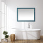 Sutton 48" Rectangular Bathroom Wood Framed Wall Mirror in Royal Green