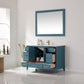 Sutton 48" Single Bathroom Vanity Set in Royal Green and Carrara White Marble Countertop with Mirror