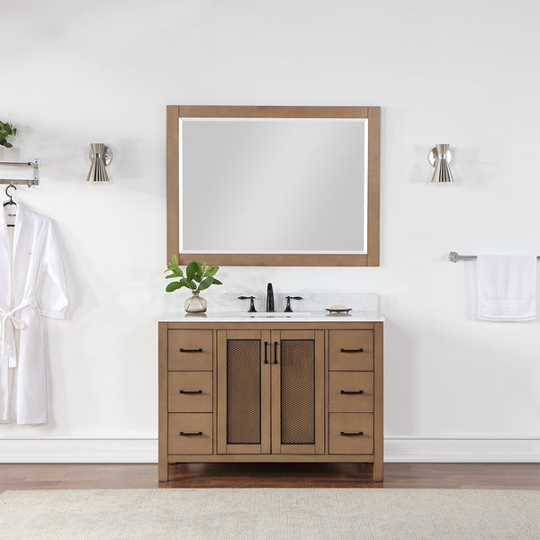 Hadiya 48 Single Bathroom Vanity Set in Brown Pine