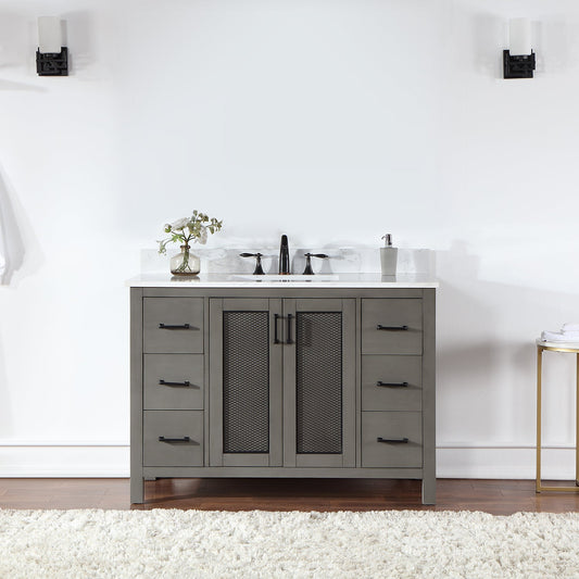 Hadiya 48" Single Bathroom Vanity Set in Gray Pine