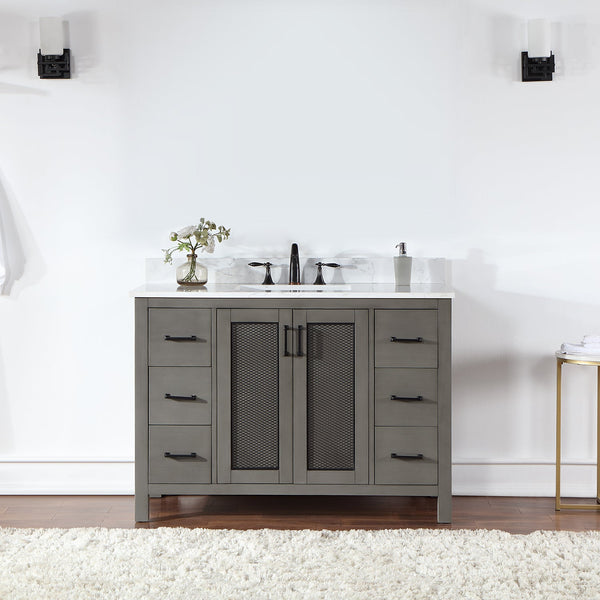 Hadiya 48 Single Bathroom Vanity Set in Gray Pine