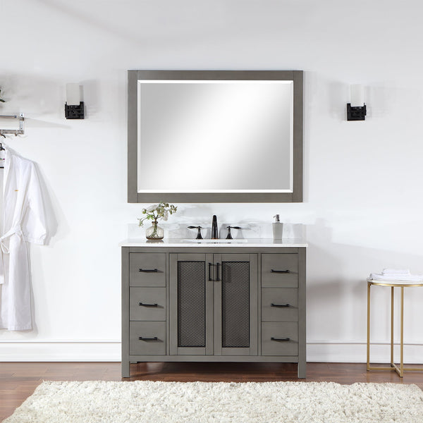 Hadiya 48 Single Bathroom Vanity Set in Gray Pine