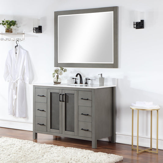 Hadiya 48" Single Bathroom Vanity Set in Gray Pine