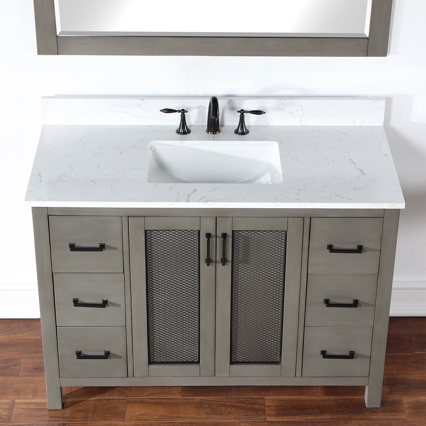 Hadiya 48" Single Bathroom Vanity Set in Gray Pine