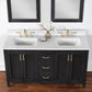 Hadiya 60" Double Bathroom Vanity Set in Black Oak