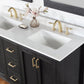 Hadiya 60" Double Bathroom Vanity Set in Black Oak