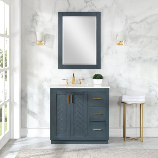 Gazsi 36" Single Bathroom Vanity Set in Classic Blue