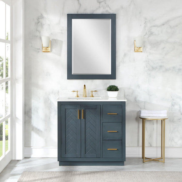 Gazsi 36 Single Bathroom Vanity Set in Classic Blue
