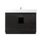 Gazsi 48" Single Bathroom Vanity Set in Black Oak with Grain White Composite Stone Countertop with Mirror