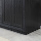 Gazsi 60" Double Bathroom Vanity Set in Black Oak with Grain White Composite Stone Countertop without Mirror