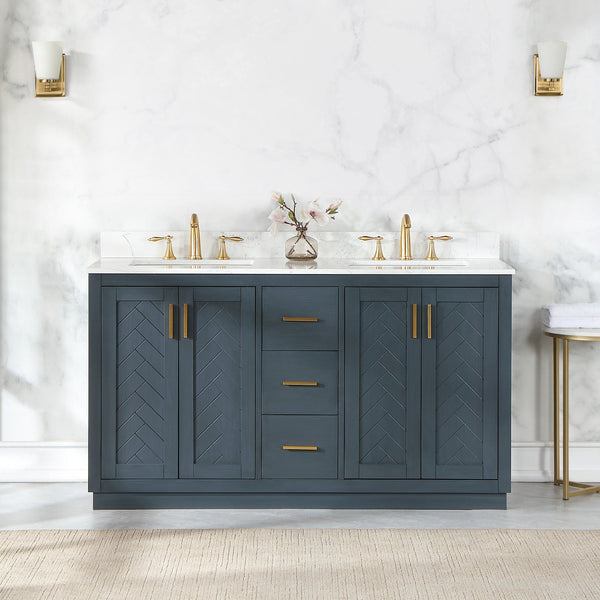 Gazsi 60 Double Bathroom Vanity Set in Classic Blue