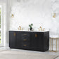 Gazsi 72" Double Bathroom Vanity Set in Black Oak