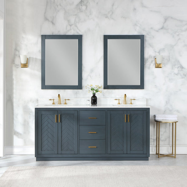 Gazsi 72 Double Bathroom Vanity Set in Classic Blue