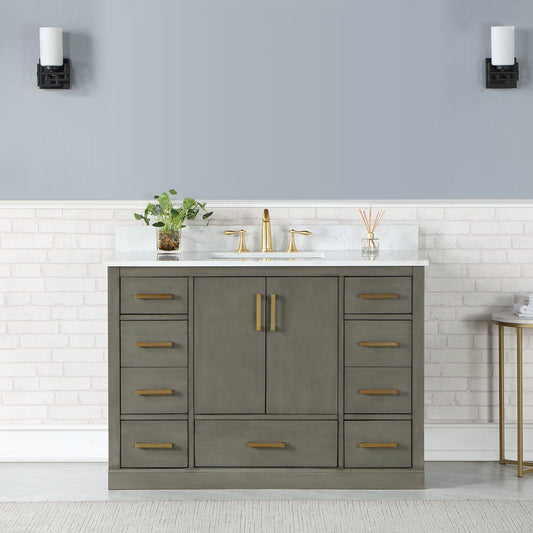 Monna 48" Single Bathroom Vanity Set in Gray Pine