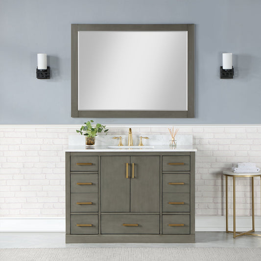 Monna 48" Single Bathroom Vanity Set in Gray Pine