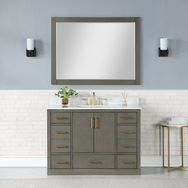 Monna 48 Single Bathroom Vanity Set in Gray Pine