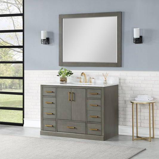 Monna 48" Single Bathroom Vanity Set in Gray Pine