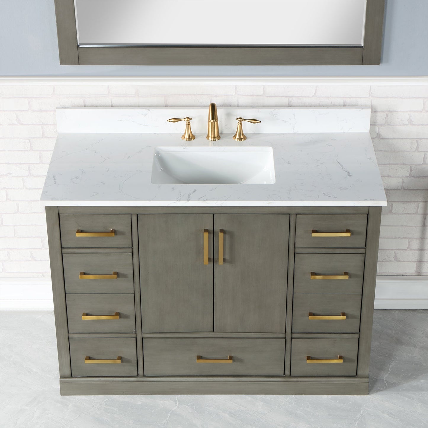 Monna 48" Single Bathroom Vanity Set in Gray Pine