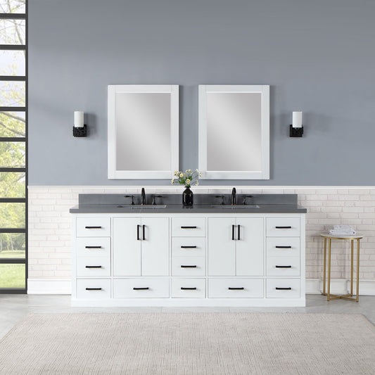 Monna 84" Double Bathroom Vanity Set in White