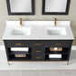 Kesia 60" Double Bathroom Vanity Set in Black Oak