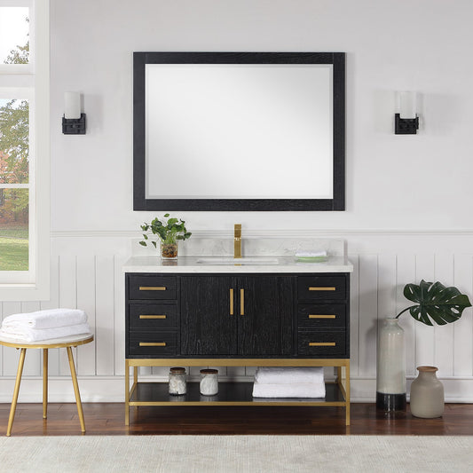 Wildy 48" Single Bathroom Vanity Set in Black Oak