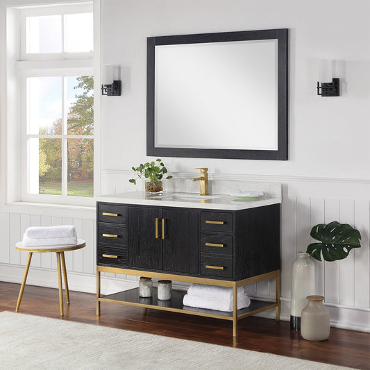 Wildy 48" Single Bathroom Vanity Set in Black Oak