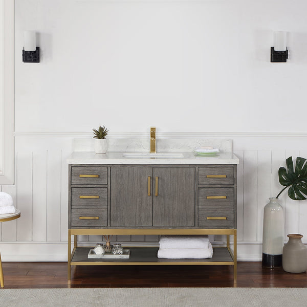 Wildy 48 Single Bathroom Vanity Set in Classical Grey