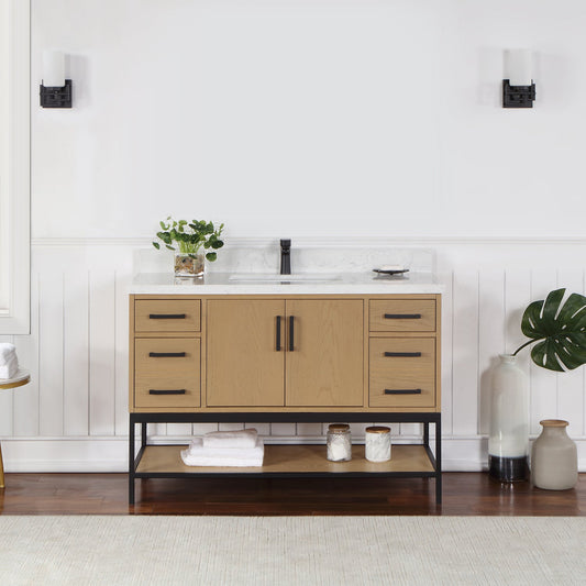 Wildy 48" Single Bathroom Vanity Set in Washed Oak