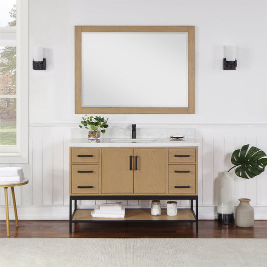 Wildy 48" Single Bathroom Vanity Set in Washed Oak