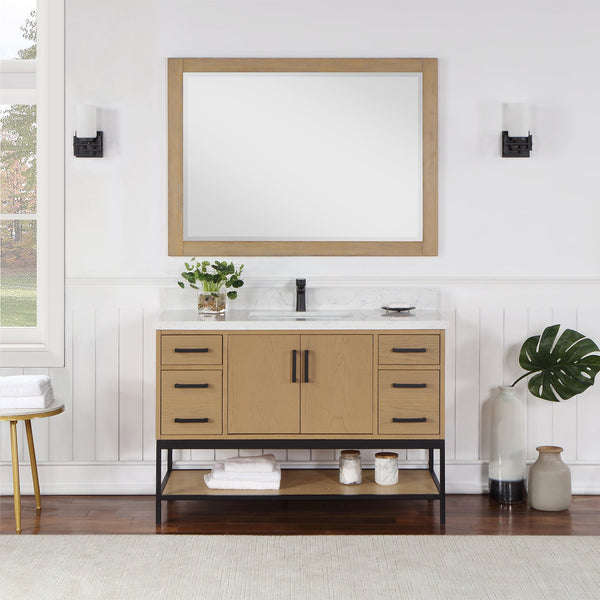 Wildy 48 Single Bathroom Vanity Set in Washed Oak