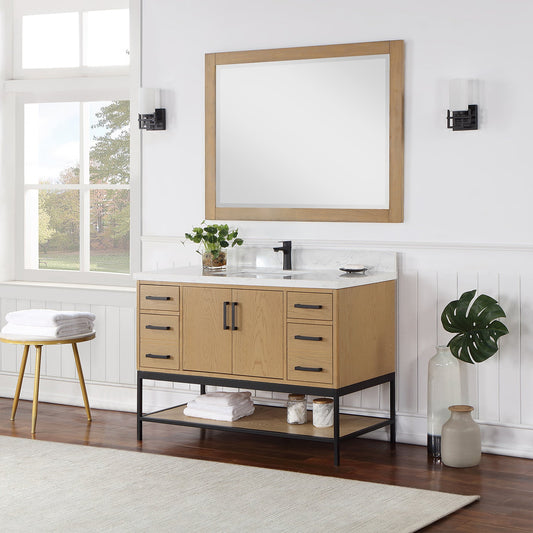 Wildy 48" Single Bathroom Vanity Set in Washed Oak