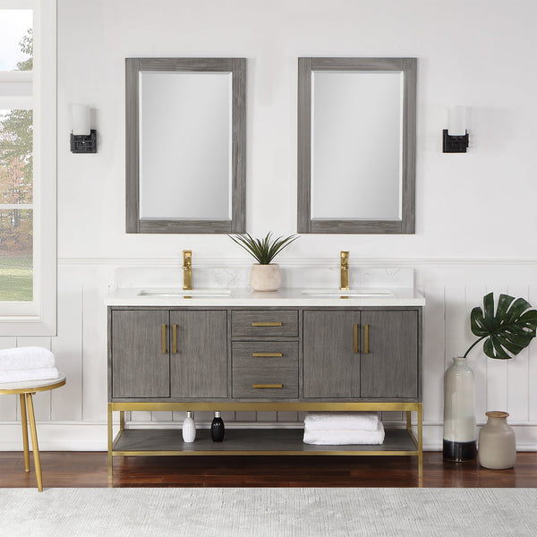 Wildy 60 Double Bathroom Vanity Set in Classical Grey