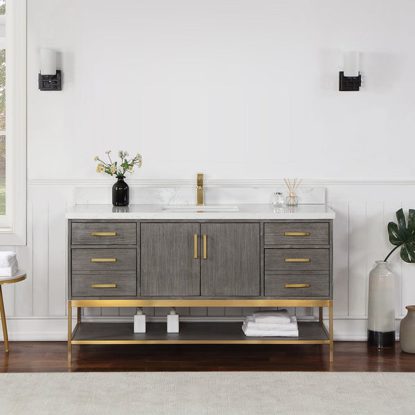 Wildy 60 Single Bathroom Vanity Set in Classical Grey