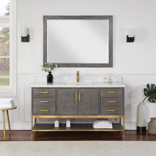 Wildy 60" Single Bathroom Vanity Set in Classical Grey