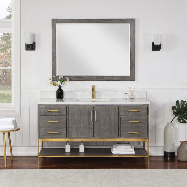 Wildy 60 Single Bathroom Vanity Set in Classical Grey