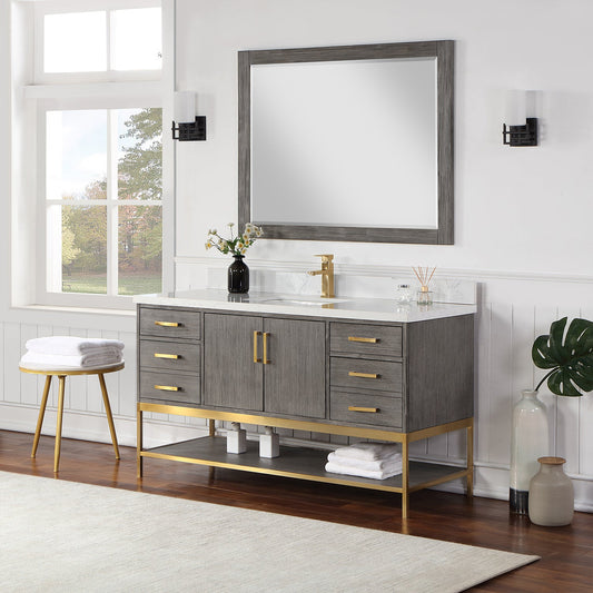Wildy 60" Single Bathroom Vanity Set in Classical Grey