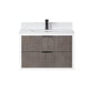 Dione 30" Single Bathroom Vanity in Classical Gray with Carrara White Composite Stone Countertop without Mirror