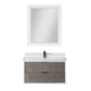 Dione 36" Single Bathroom Vanity in Classical Gray with Aosta White Composite Stone Countertop with Mirror