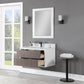 Dione 36" Single Bathroom Vanity in Classical Gray with Aosta White Composite Stone Countertop with Mirror