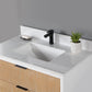 Dione 36" Single Bathroom Vanity in Weathered Pine with Carrara White Composite Stone Countertop without Mirror