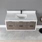 Dione 48" Single Bathroom Vanity in Classical Gray with Carrara White Composite Stone Countertop without Mirror