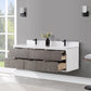 Dione 60" Double Bathroom Vanity in Classical Gray with Carrara White Composite Stone Countertop without Mirror