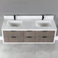Dione 60" Double Bathroom Vanity in Classical Gray with Carrara White Composite Stone Countertop without Mirror
