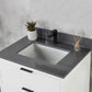 Helios 30" Single Bathroom Vanity in White with Concrete Gray Composite Stone Countertop without Mirror
