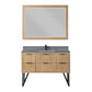 Helios 48" Single Bathroom Vanity in Weathered Pine with Carrara White Composite Stone Countertop with Mirror