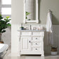 Brookfield 36" Single Vanity, Bright White w/ 3 CM Carrara Marble Top