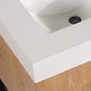 Bianco 60" Double Bathroom Vanity in Light Brown with Matte Black Support Base and White Composite Stone Countertop without Mirror