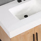 Bianco 72" Double Bathroom Vanity in Light Brown with Matte Black Support Base and White Composite Stone Countertop with Mirror